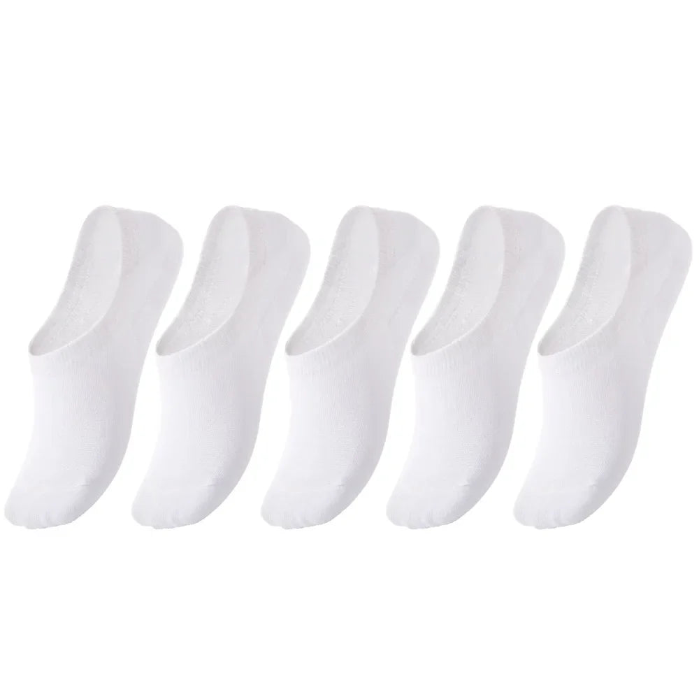 5 Pairs Kids Invisible Cotton Socks Soft, Non Slip, Low Cut Casual Socks