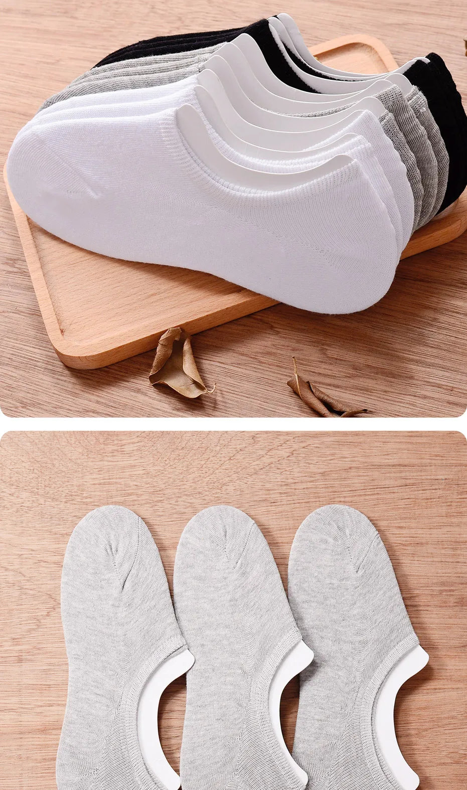 5 Pairs Kids Invisible Cotton Socks Soft, Non Slip, Low Cut Casual Socks