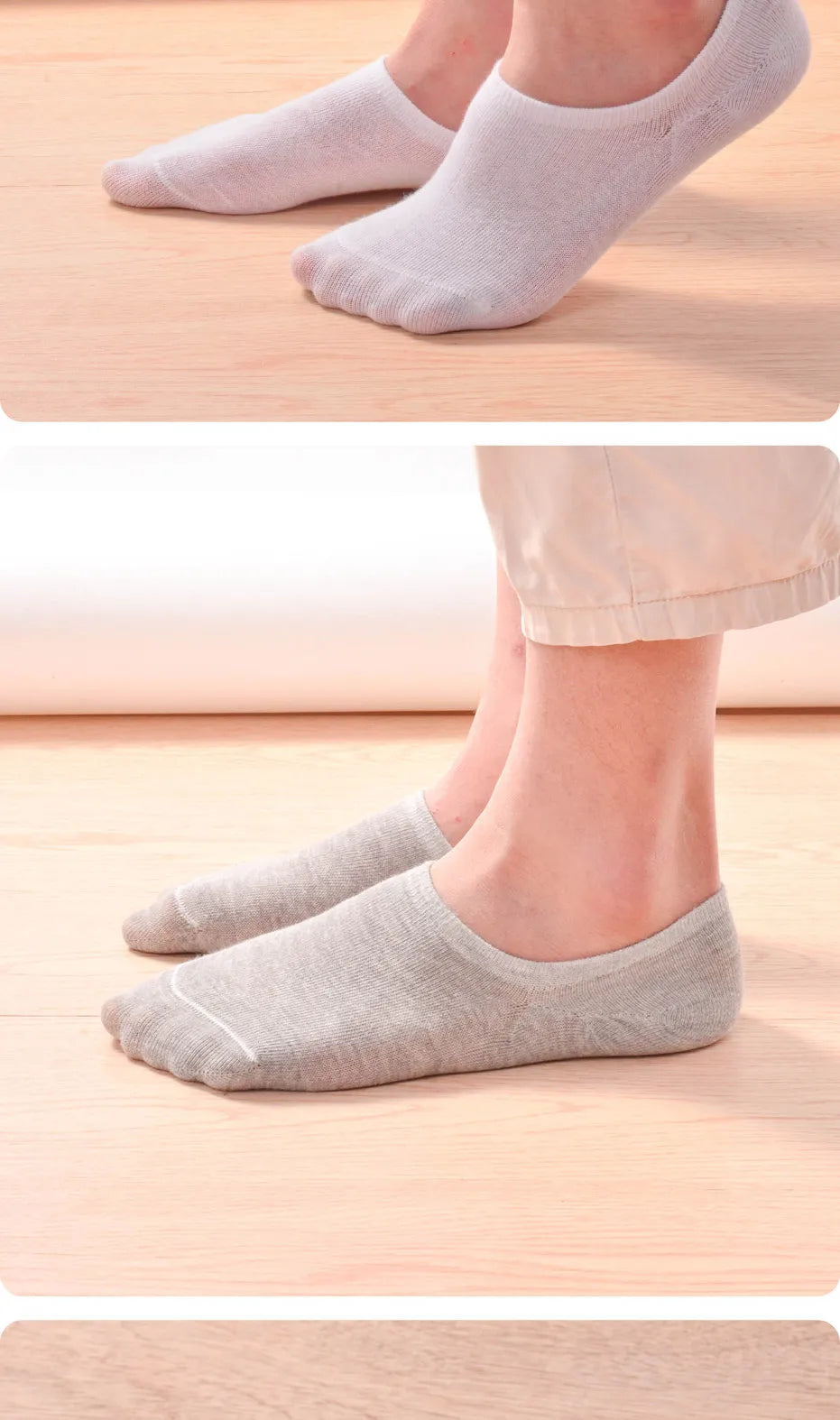 5 Pairs Kids Invisible Cotton Socks Soft, Non Slip, Low Cut Casual Socks