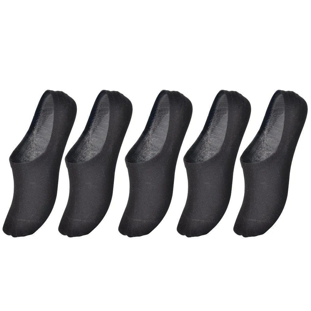 5 Pairs Kids Invisible Cotton Socks Soft, Non Slip, Low Cut Casual Socks