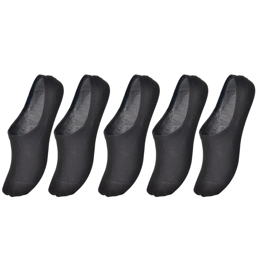 5 Pairs Kids Invisible Cotton Socks Soft, Non Slip, Low Cut Casual Socks