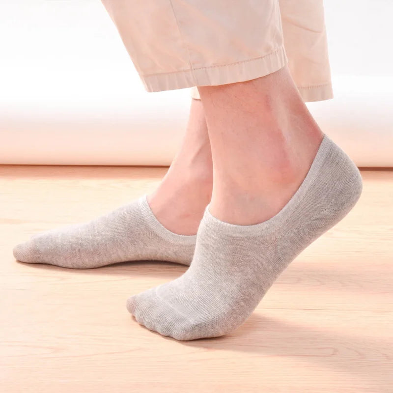 5 Pairs Kids Invisible Cotton Socks Soft, Non Slip, Low Cut Casual Socks