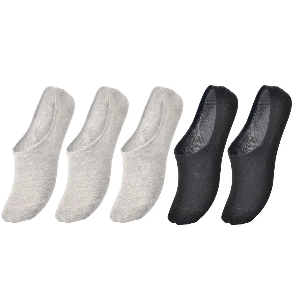 5 Pairs Kids Invisible Cotton Socks Soft, Non Slip, Low Cut Casual Socks