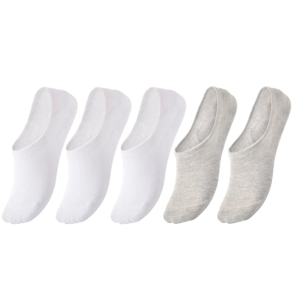 5 Pairs Kids Invisible Cotton Socks Soft, Non Slip, Low Cut Casual Socks
