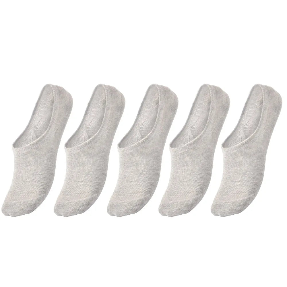 5 Pairs Kids Invisible Cotton Socks Soft, Non Slip, Low Cut Casual Socks