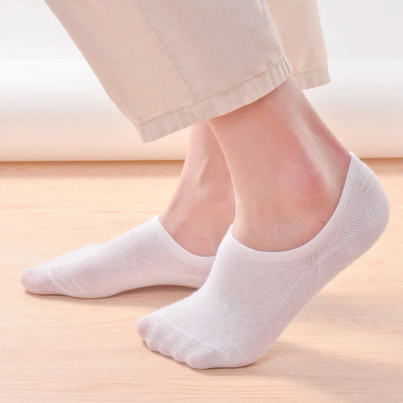 5 Pairs Kids Invisible Cotton Socks Soft, Non Slip, Low Cut Casual Socks