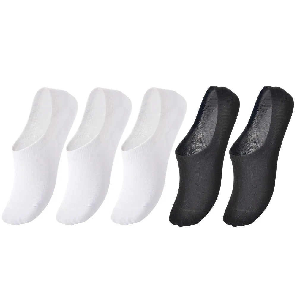 5 Pairs Kids Invisible Cotton Socks Soft, Non Slip, Low Cut Casual Socks