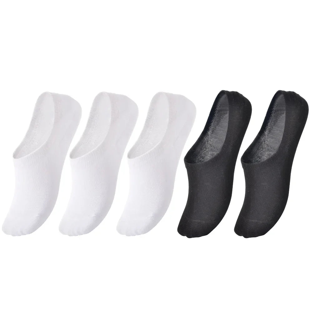 5 Pairs Kids Invisible Cotton Socks Soft, Non Slip, Low Cut Casual Socks