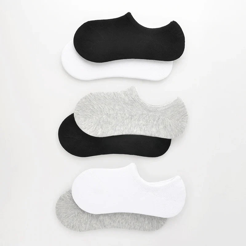 5 Pairs Kids Invisible Cotton Socks Soft, Non Slip, Low Cut Casual Socks