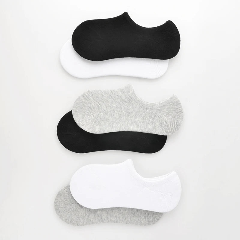 5 Pairs Kids Invisible Cotton Socks Soft, Non Slip, Low Cut Casual Socks