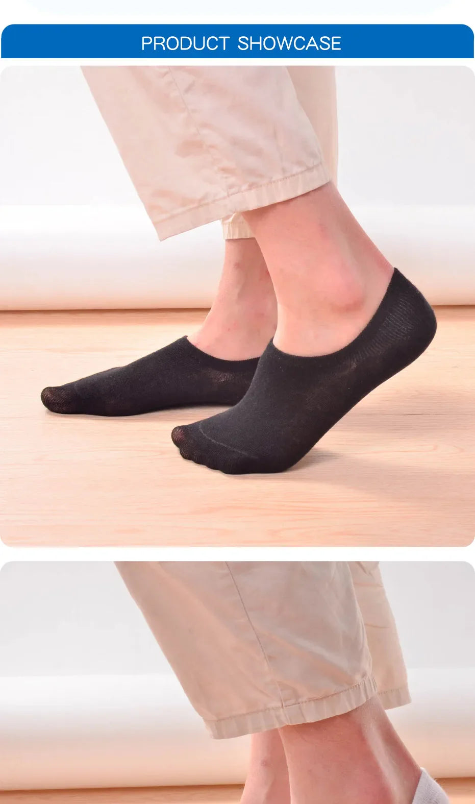 5 Pairs Kids Invisible Cotton Socks Soft, Non Slip, Low Cut Casual Socks