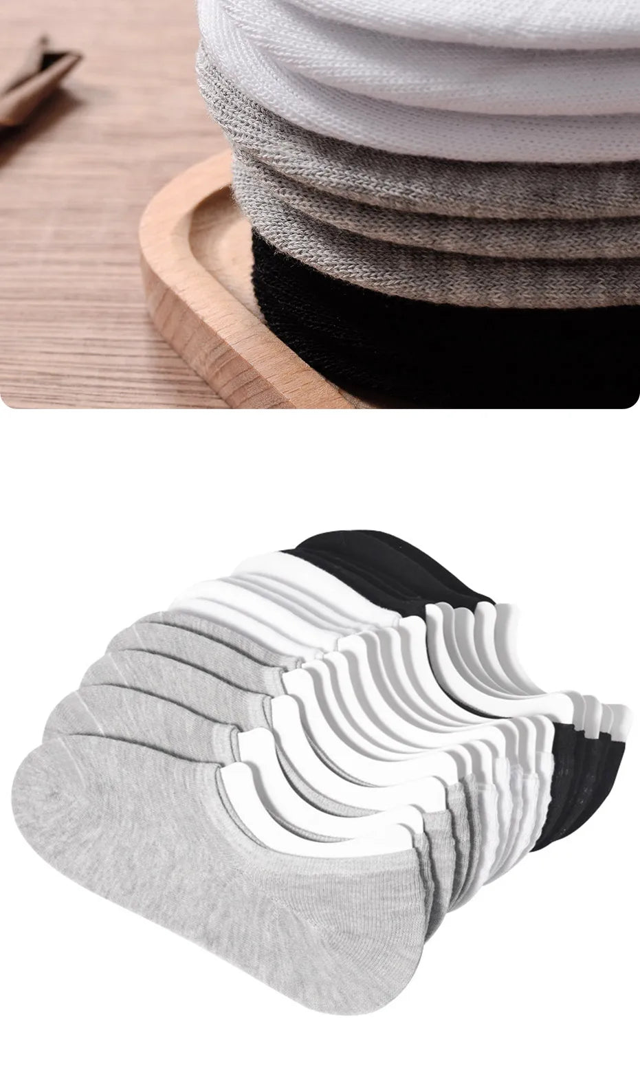 5 Pairs Kids Invisible Cotton Socks Soft, Non Slip, Low Cut Casual Socks