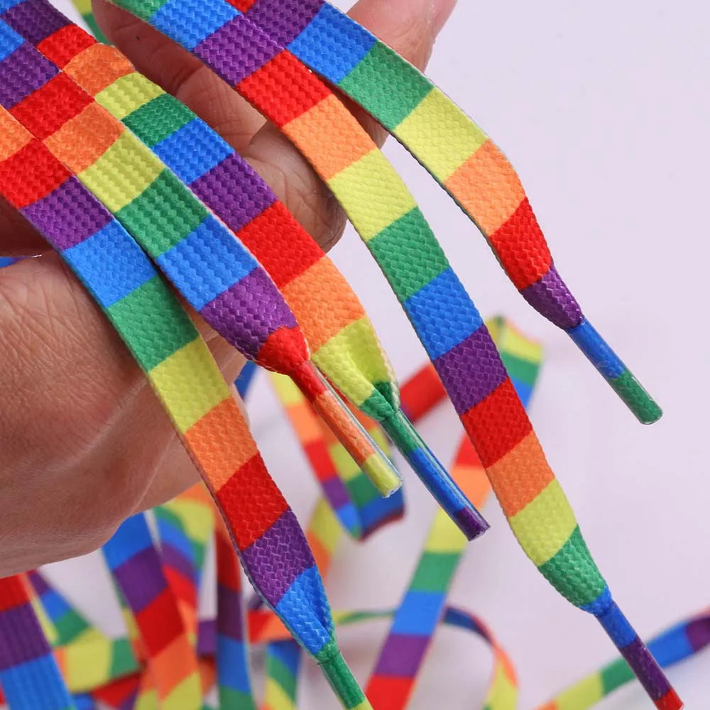 Rainbow Shoelaces Long Rainbow Shoelaces for Sneakers Colored Shoe Laces for Sneakers Colorful Rainbow LGBTQ Pride Shoe Laces