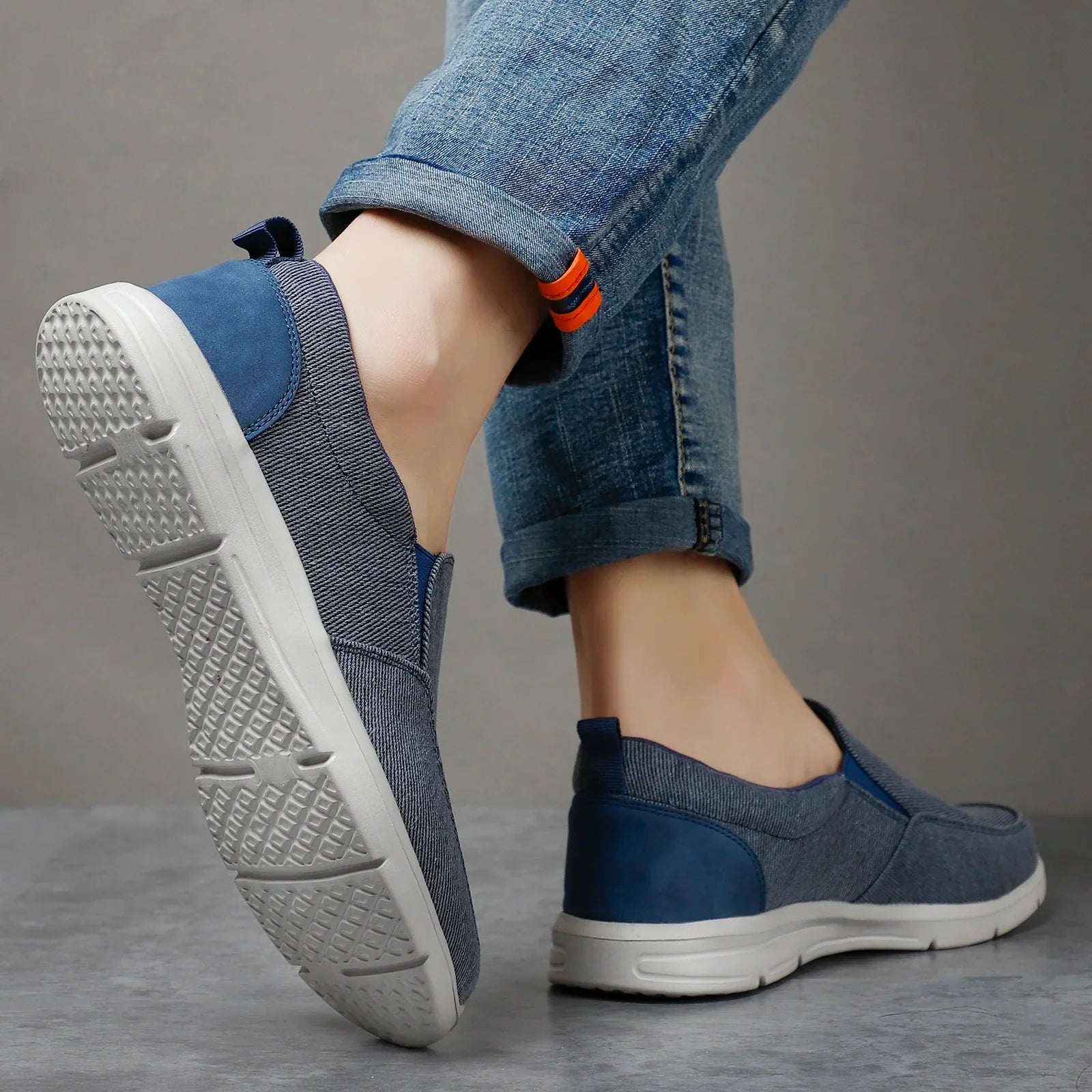 Mens Summer Canvas Loafers Breathable Comfortable Slip On Walking Shoes