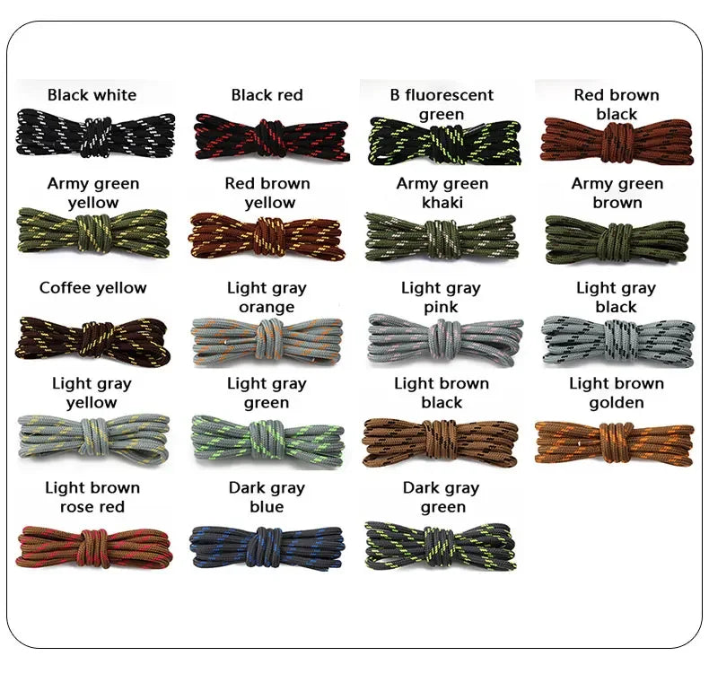 Round Sports Shoelaces 4/10PCS – Durable Hiking Shoe Laces 100–160CM