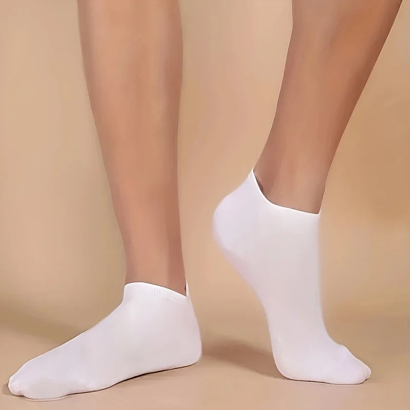 Unisex Low-Cut Ankle Socks – 30/50 Pairs Non-Slip Summer Short Socks - 25 Black 25 White