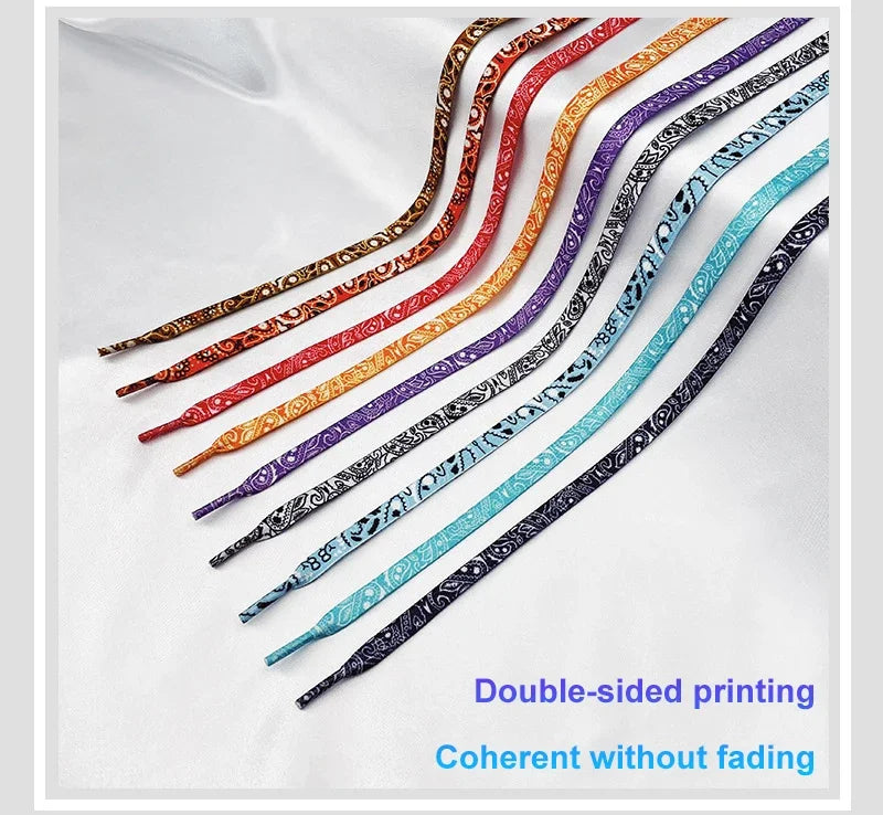 1Pair Gilding Flat Shoelaces Sneakers laces for shoes Hand painted Sports Casual Basketball Tennis Shoelace