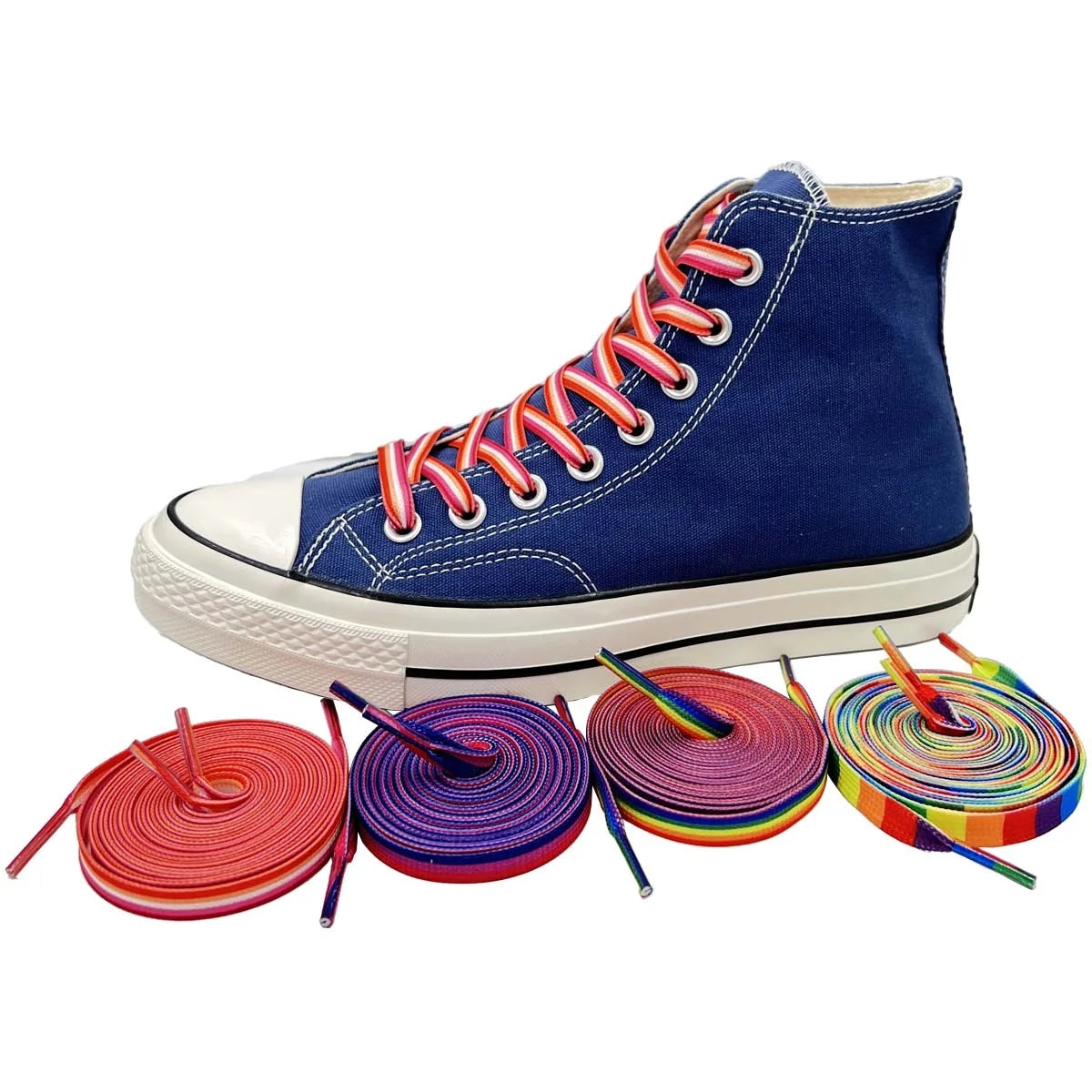 Rainbow Shoelaces Long Rainbow Shoelaces for Sneakers Colored Shoe Laces for Sneakers Colorful Rainbow LGBTQ Pride Shoe Laces