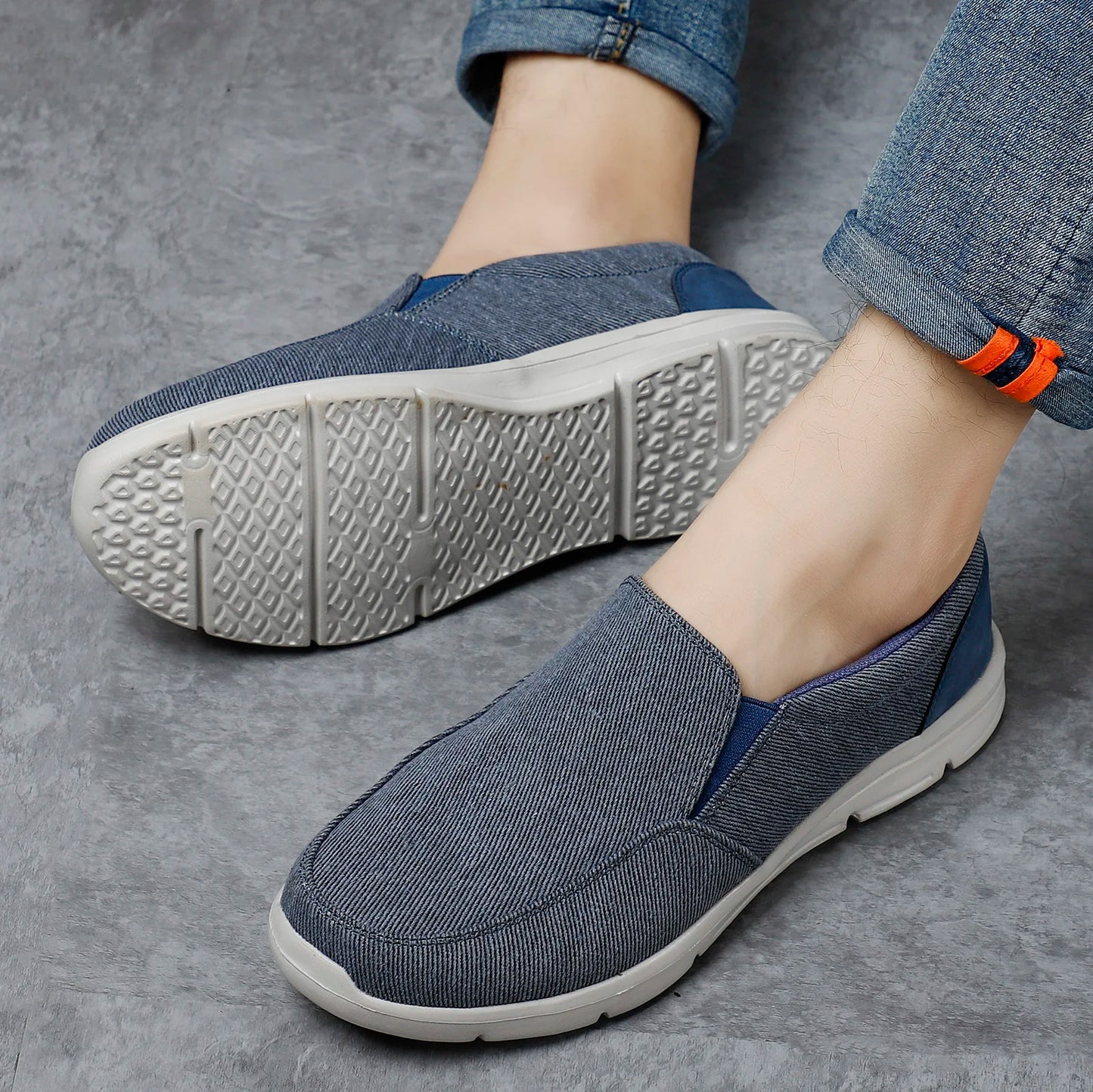 Mens Summer Canvas Loafers Breathable Comfortable Slip On Walking Shoes