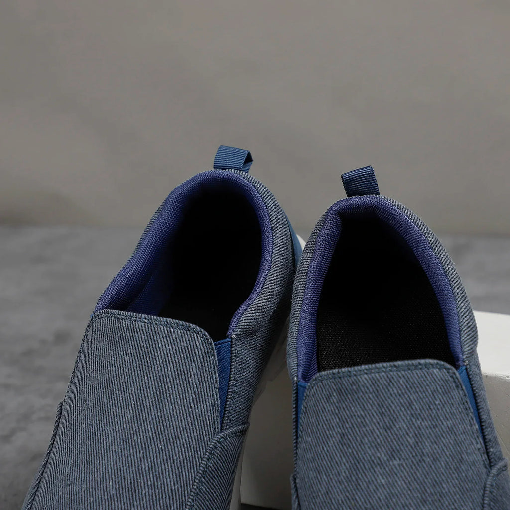 Mens Summer Canvas Loafers Breathable Comfortable Slip On Walking Shoes