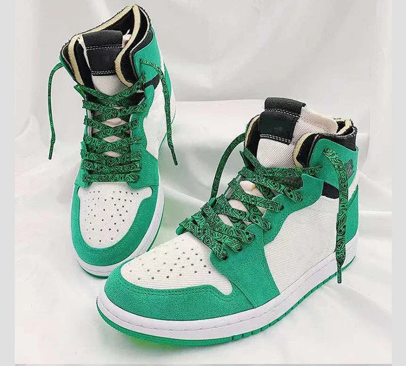 1Pair Gilding Flat Shoelaces Sneakers laces for shoes Hand painted Sports Casual Basketball Tennis Shoelace