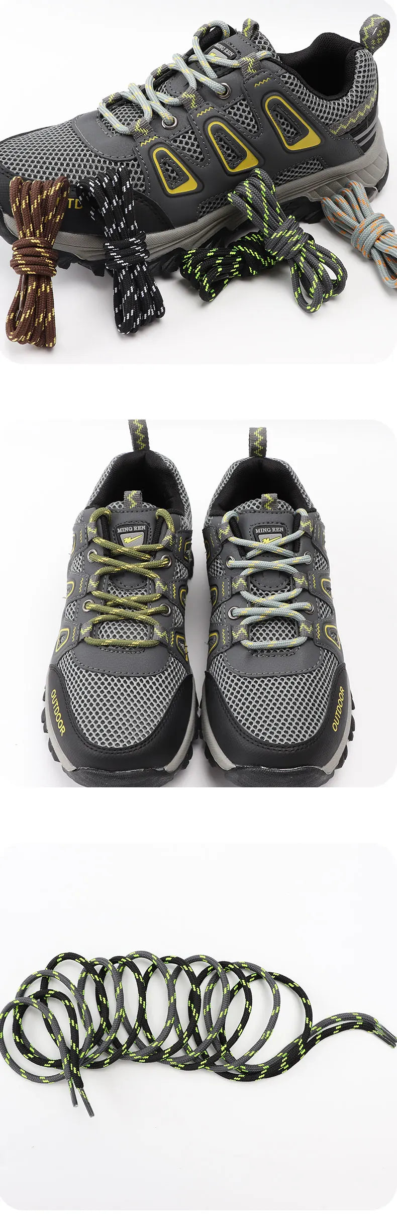 Round Sports Shoelaces 4/10PCS – Durable Hiking Shoe Laces 100–160CM