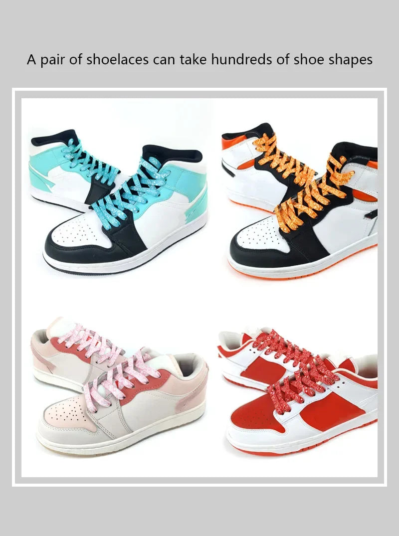 1Pair Gilding Flat Shoelaces Sneakers laces for shoes Hand painted Sports Casual Basketball Tennis Shoelace