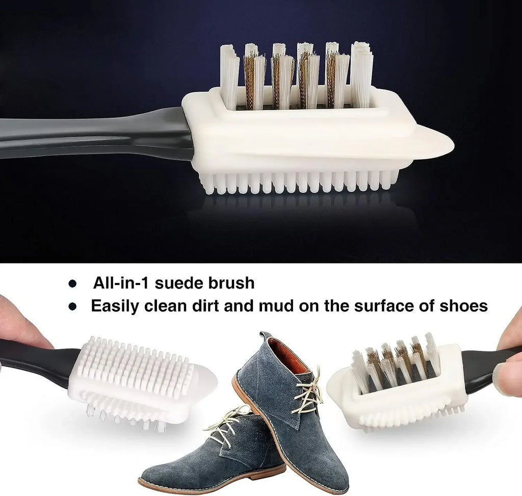 3 in 1 Suede & Nubuck Shoe Brush Multi Material Cleaner for Stains & Dust