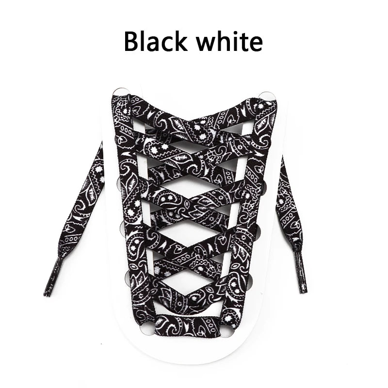 1Pair Gilding Flat Shoelaces Sneakers laces for shoes Hand painted Sports Casual Basketball Tennis Shoelace