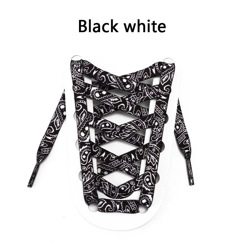 1Pair Gilding Flat Shoelaces Sneakers laces for shoes Hand painted Sports Casual Basketball Tennis Shoelace