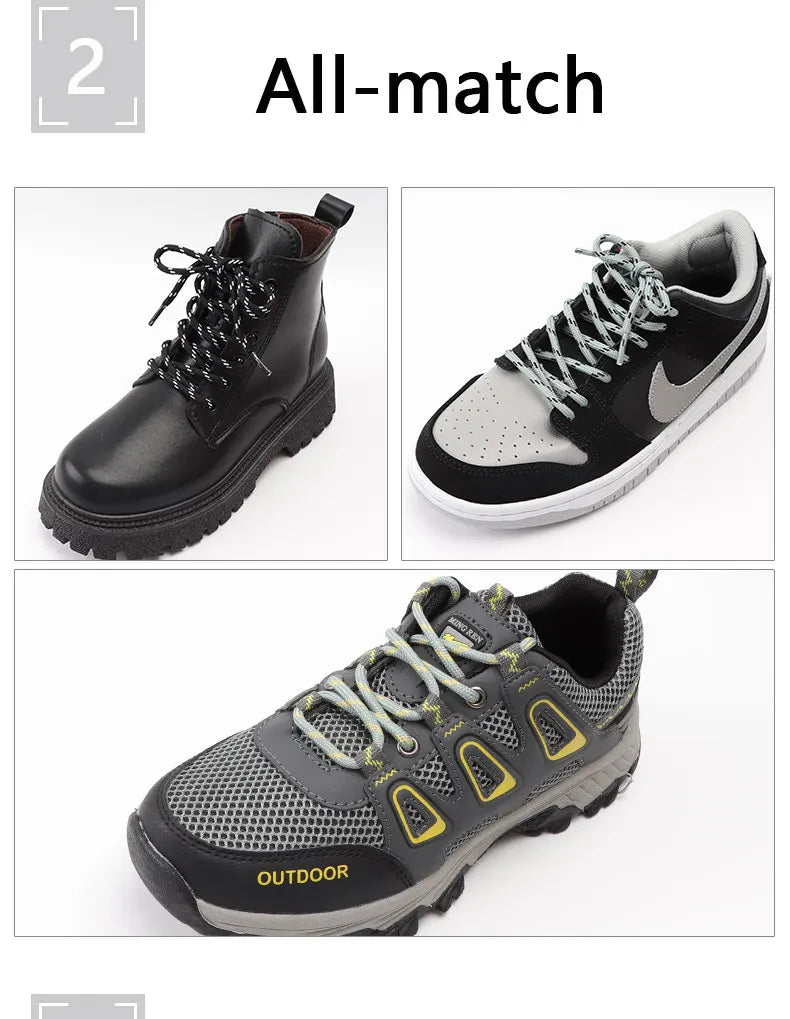 Round Sports Shoelaces 4/10PCS – Durable Hiking Shoe Laces 100–160CM