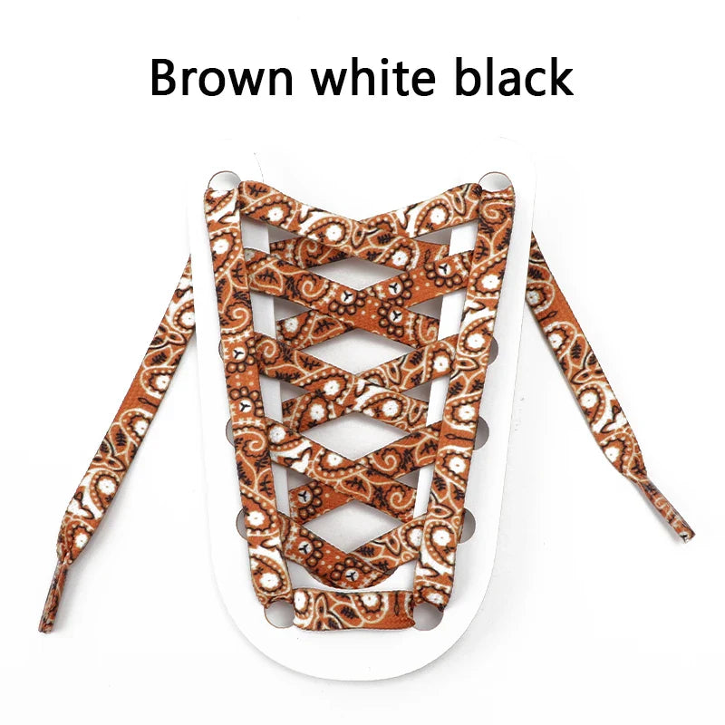 1Pair Gilding Flat Shoelaces Sneakers laces for shoes Hand painted Sports Casual Basketball Tennis Shoelace