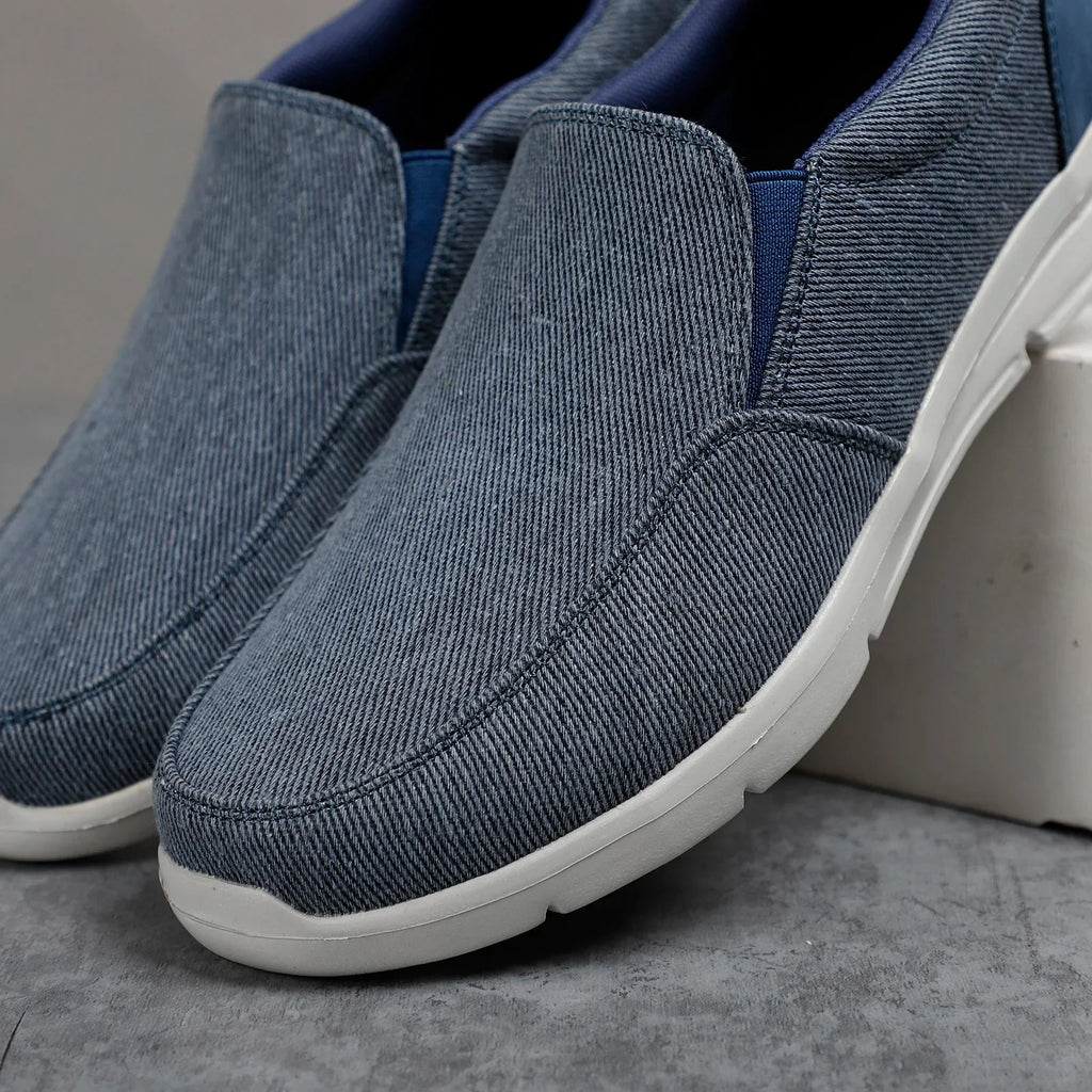 Mens Summer Canvas Loafers Breathable Comfortable Slip On Walking Shoes