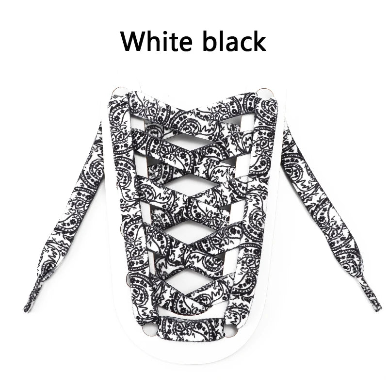 1Pair Gilding Flat Shoelaces Sneakers laces for shoes Hand painted Sports Casual Basketball Tennis Shoelace