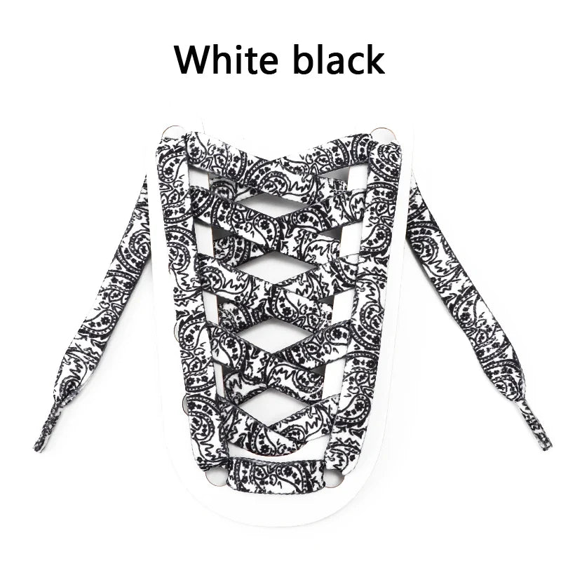 1Pair Gilding Flat Shoelaces Sneakers laces for shoes Hand painted Sports Casual Basketball Tennis Shoelace