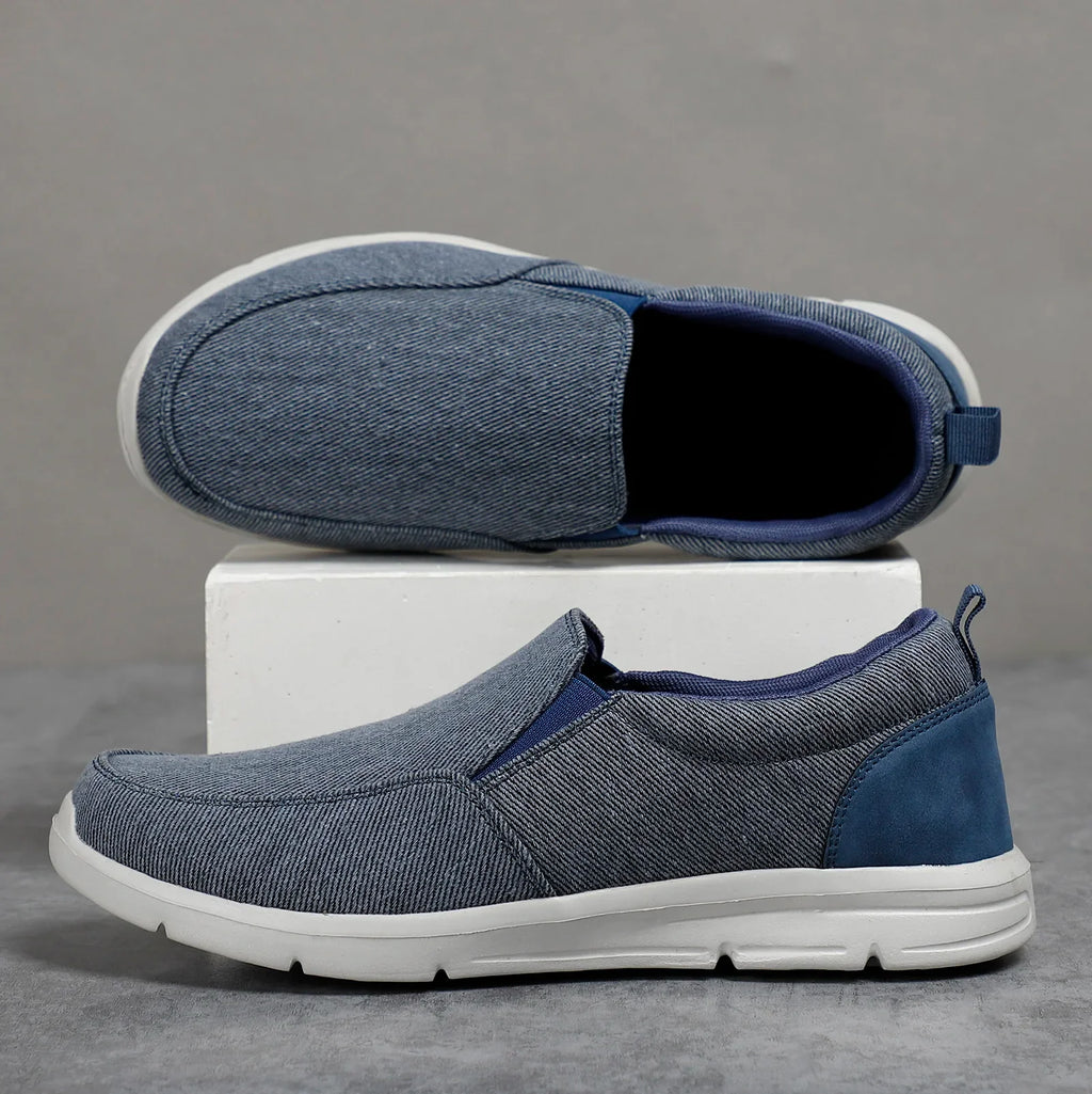Mens Summer Canvas Loafers Breathable Comfortable Slip On Walking Shoes