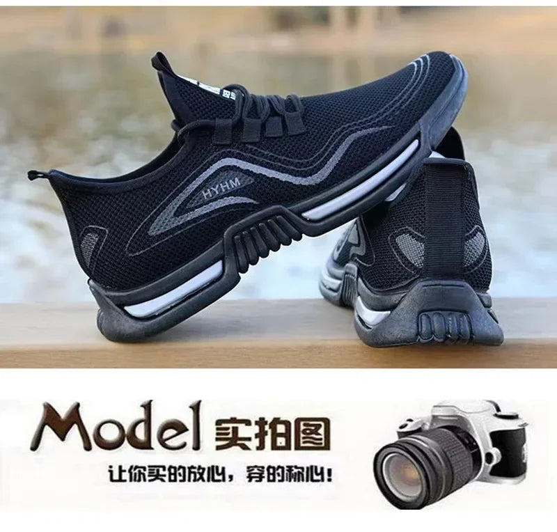 Men’s Slip-On Running Sneakers – Breathable, Non-Slip Sports & Walking Shoes