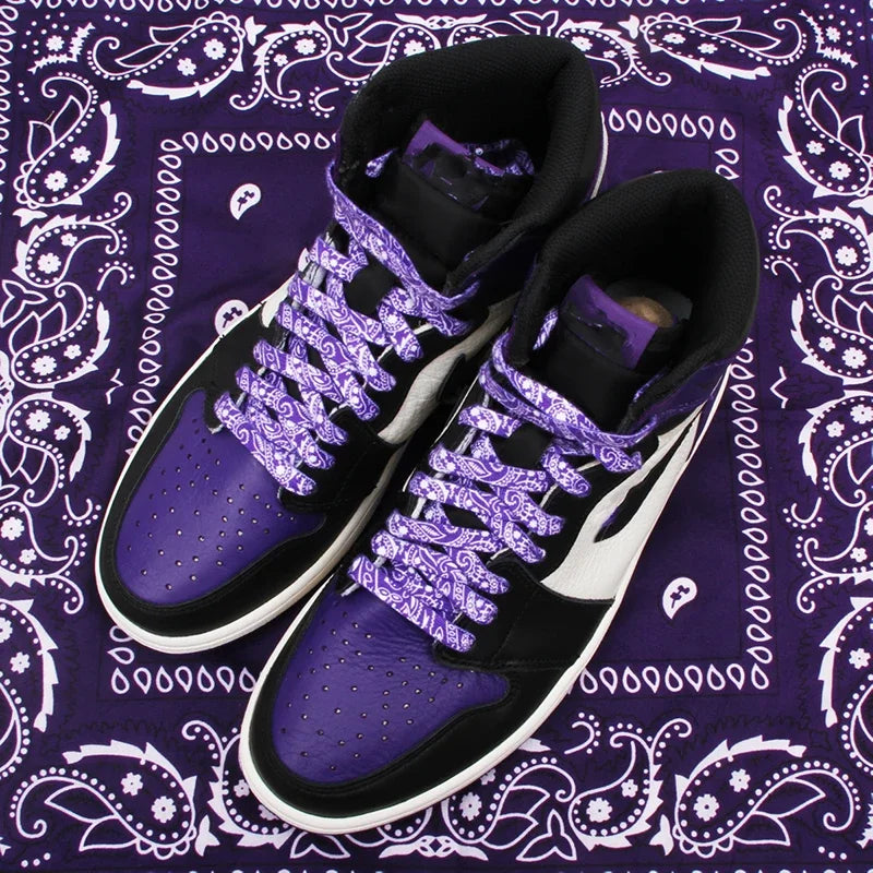 1Pair Gilding Flat Shoelaces Sneakers laces for shoes Hand painted Sports Casual Basketball Tennis Shoelace